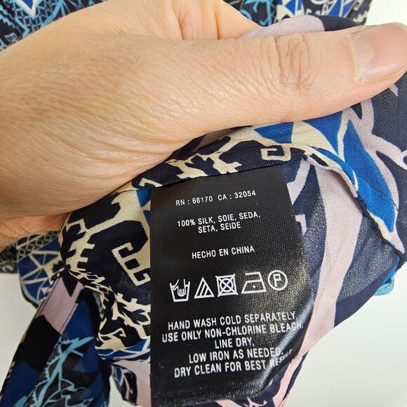 Anthropologie Leifsdottir Jerez Silk Blouse Artsy Geometric Maximalist 6 Luxury - Picture 9 of 10